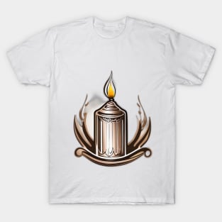 Elegant Bronze Candle Flame Design No. 617 T-Shirt